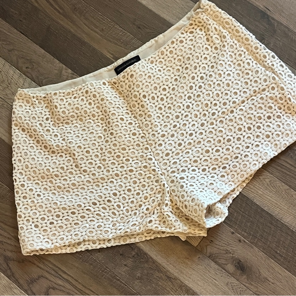 Banana Republic Ivory Lace High Waist Shorts